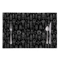 Black And White Totem Pattern Print Placemat
