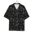 Black And White Totem Pattern Print Rayon Hawaiian Shirt