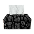Black And White Totem Pattern Print Rectangle Tissue Box Cover