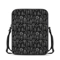 Black And White Totem Pattern Print Rectangular Crossbody Bag