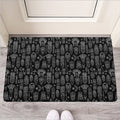 Black And White Totem Pattern Print Rubber Doormat