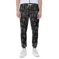 Black And White Totem Pattern Print Joggers