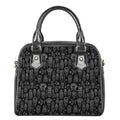 Black And White Totem Pattern Print Shoulder Handbag