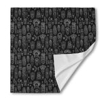 Black And White Totem Pattern Print Silk Bandana