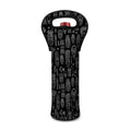 Black And White Totem Pattern Print Single Neoprene Wine Tote