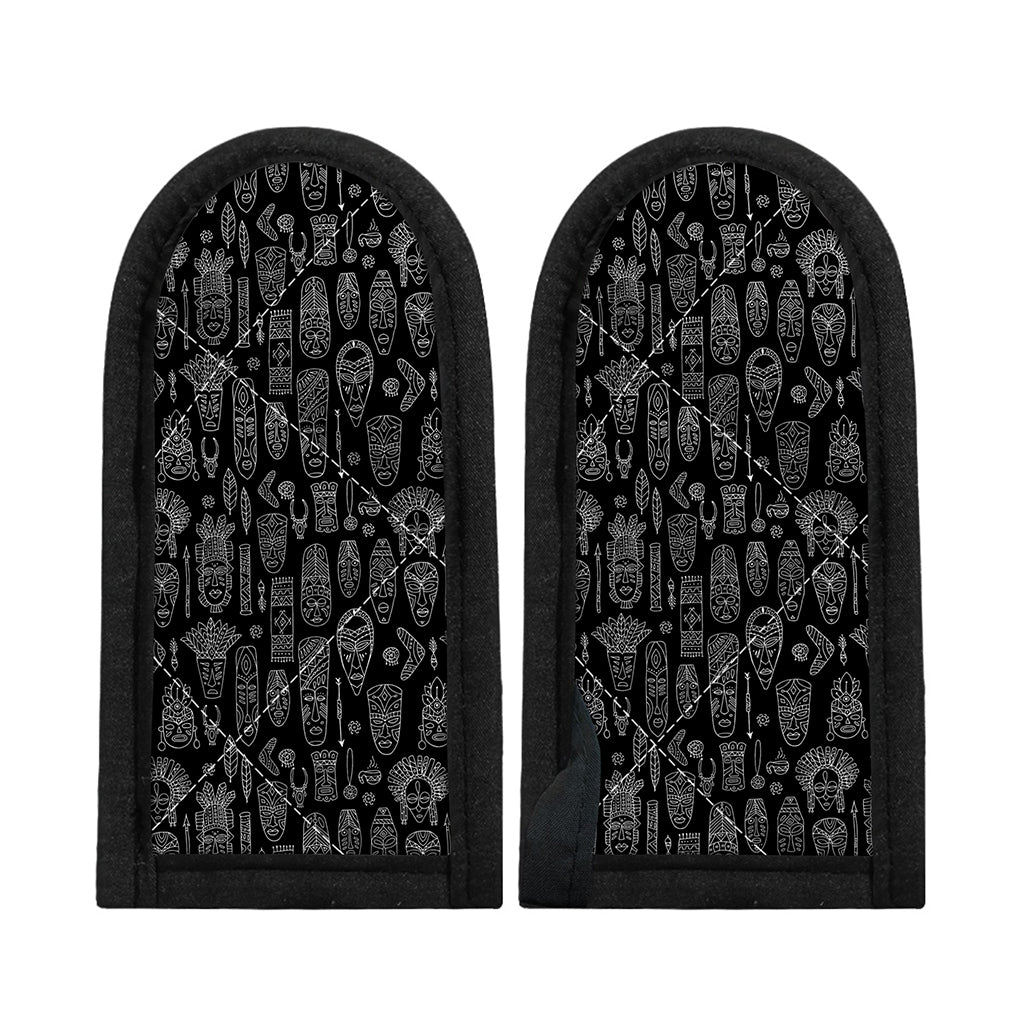 Black And White Totem Pattern Print Skillet Handle Cover