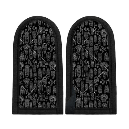 Black And White Totem Pattern Print Skillet Handle Cover