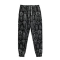 Black And White Totem Pattern Print Sweatpants