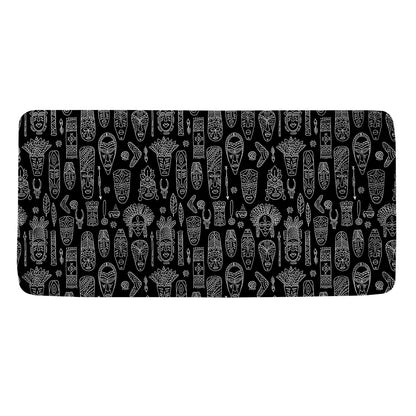 Black And White Totem Pattern Print Towel