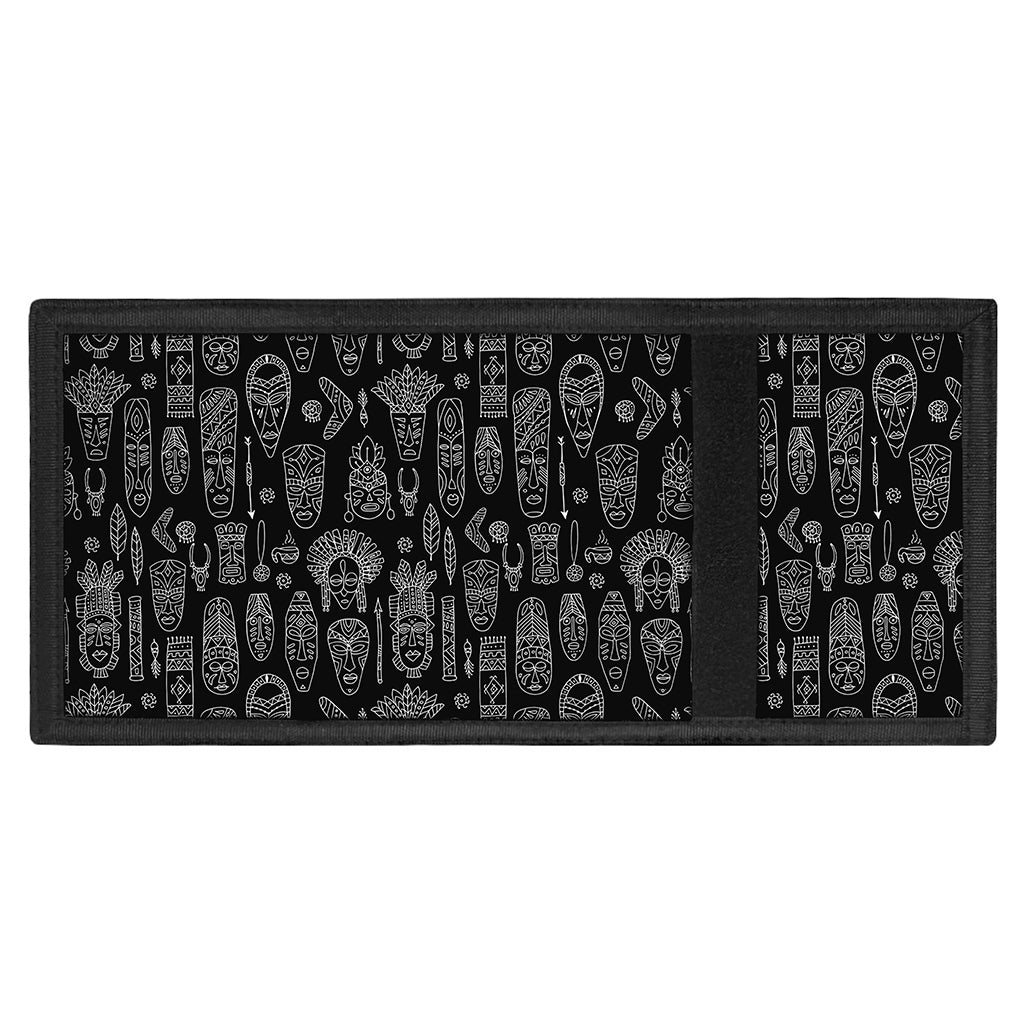 Black And White Totem Pattern Print Trifold Wallet