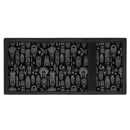 Black And White Totem Pattern Print Trifold Wallet