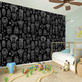 Black And White Totem Pattern Print Wall Sticker