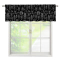 Black And White Totem Pattern Print Window Valance