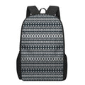 Black And White Tribal Geometric Print 17 Inch Backpack