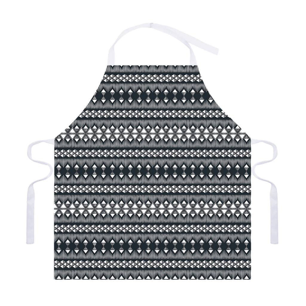 Black And White Tribal Geometric Print Adjustable Apron