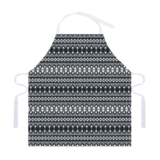 Black And White Tribal Geometric Print Adjustable Apron