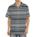 Black And White Tribal Geometric Print Aloha Shirt