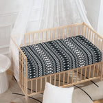 Black And White Tribal Geometric Print Baby Crib Sheet