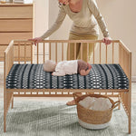 Black And White Tribal Geometric Print Baby Crib Sheet