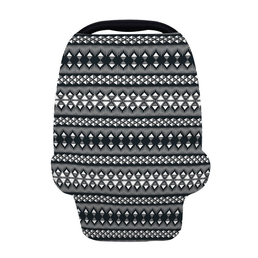 Black And White Tribal Geometric Print Baby Seat Cover