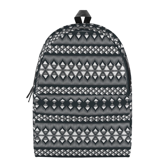 Black And White Tribal Geometric Print Backpack