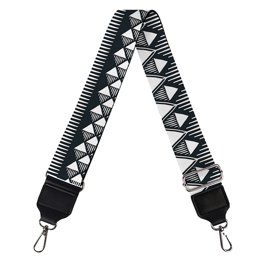 Black And White Tribal Geometric Print Bag Strap