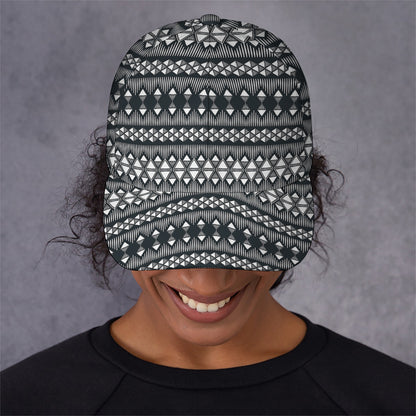 Black And White Tribal Geometric Print Baseball Cap