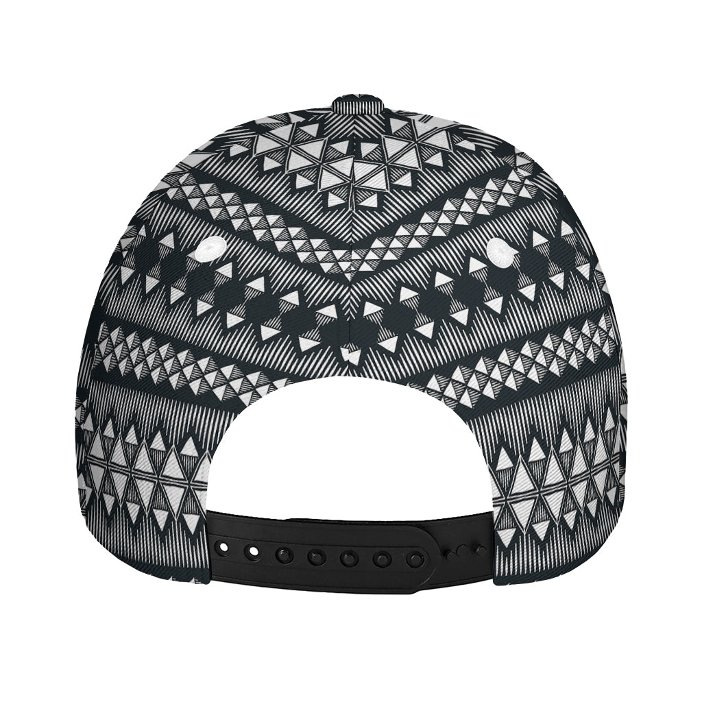 Black And White Tribal Geometric Print Baseball Cap