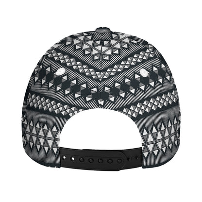 Black And White Tribal Geometric Print Baseball Cap