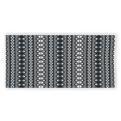 Black And White Tribal Geometric Print Beach Towel