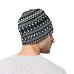 Black And White Tribal Geometric Print Beanie