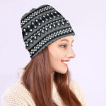 Black And White Tribal Geometric Print Beanie