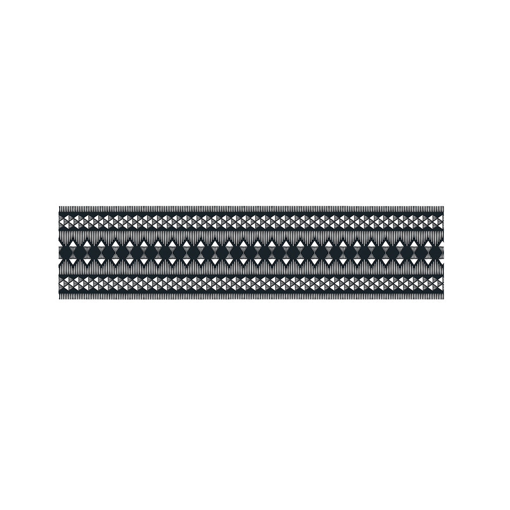 Black And White Tribal Geometric Print Bed Runner