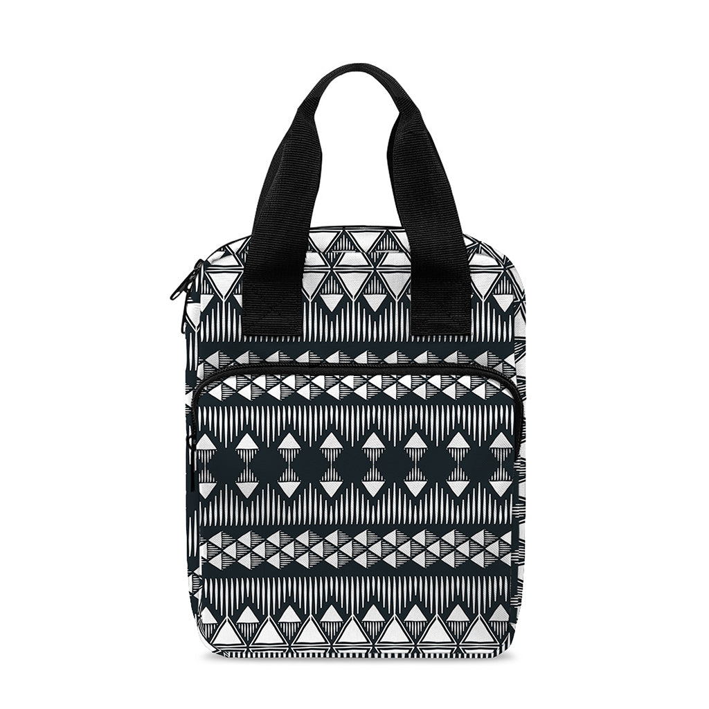 Black And White Tribal Geometric Print Bible Tote Bag