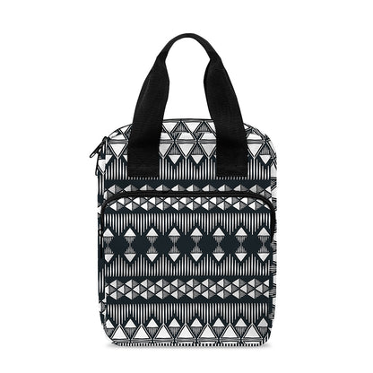Black And White Tribal Geometric Print Bible Tote Bag