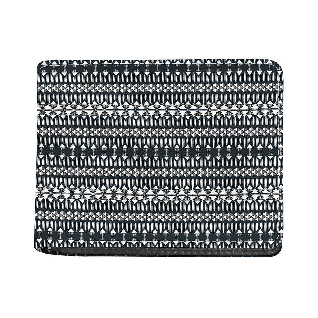 Black And White Tribal Geometric Print Bifold Wallet