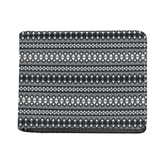 Black And White Tribal Geometric Print Bifold Wallet