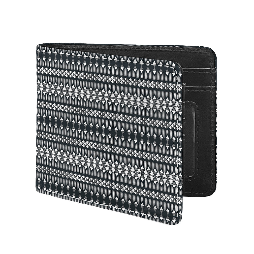 Black And White Tribal Geometric Print Bifold Wallet