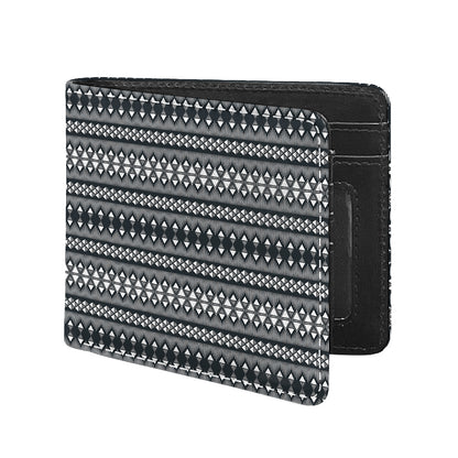 Black And White Tribal Geometric Print Bifold Wallet