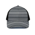 Black And White Tribal Geometric Print Black Mesh Trucker Hat