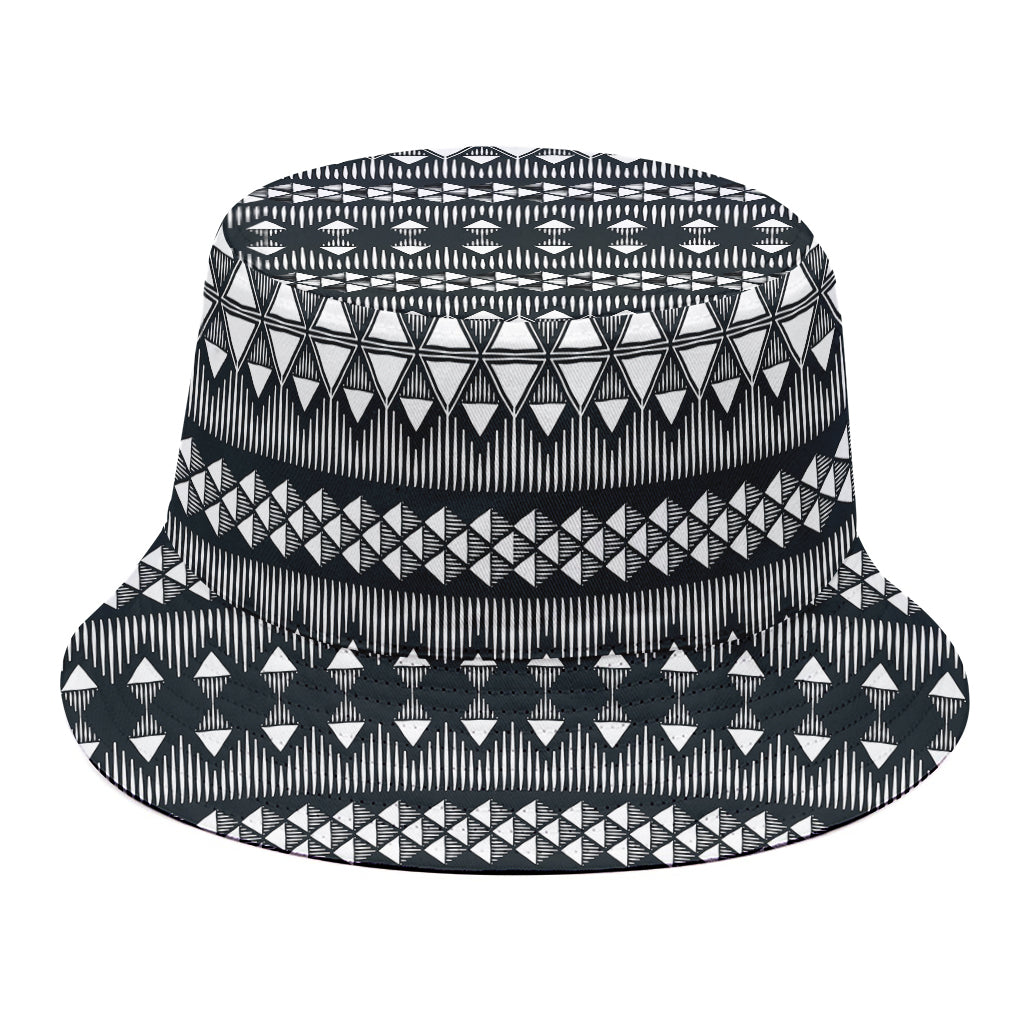 Black And White Tribal Geometric Print Bucket Hat