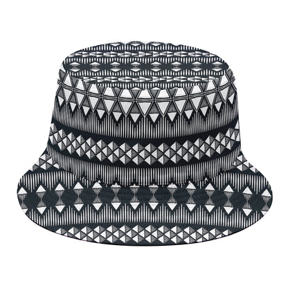 Black And White Tribal Geometric Print Bucket Hat