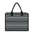 Black And White Tribal Geometric Print Canvas Tote Bag