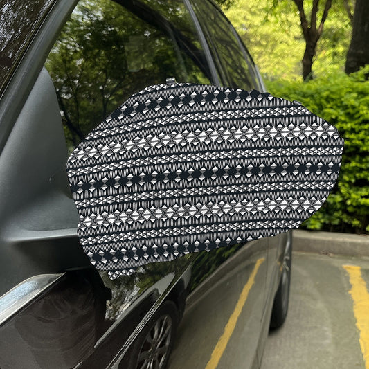 Black And White Tribal Geometric Print Car Side Mirror Covers