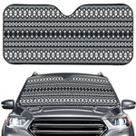 Black And White Tribal Geometric Print Car Windshield Sun Shade