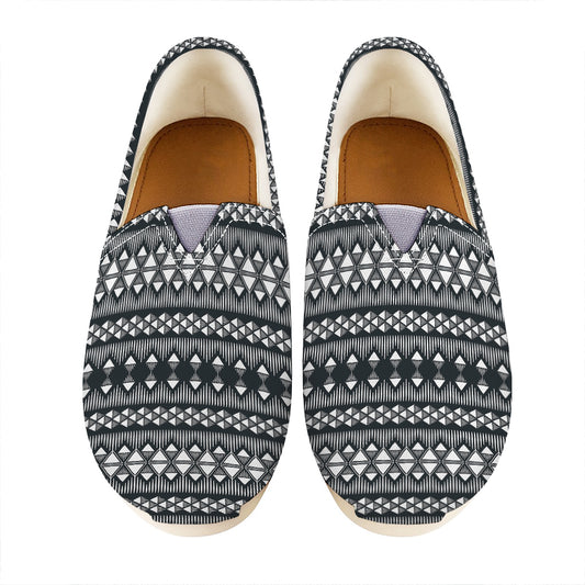 Black And White Tribal Geometric Print Casual Shoes
