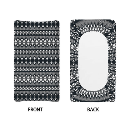 Black And White Tribal Geometric Print Changing Pad Cover