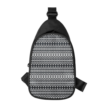 Black And White Tribal Geometric Print Chest Bag
