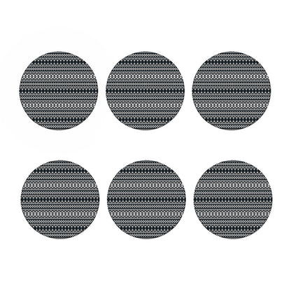 Black And White Tribal Geometric Print Coaster Set