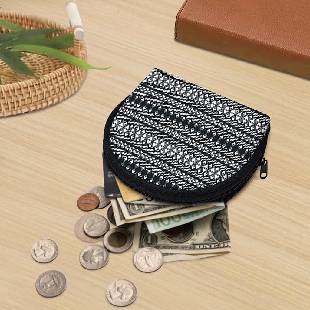 Black And White Tribal Geometric Print Coin Purse